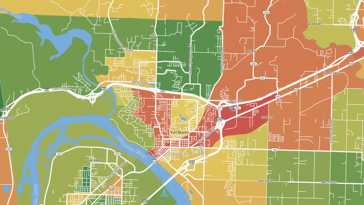Van Buren, AR Map of Drug-Related Crime Rates