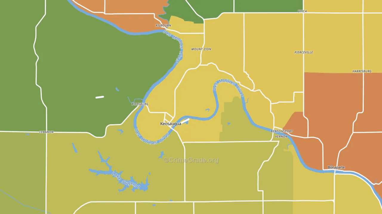 Van Buren County, IA Map of Drug-Related Crime Rates