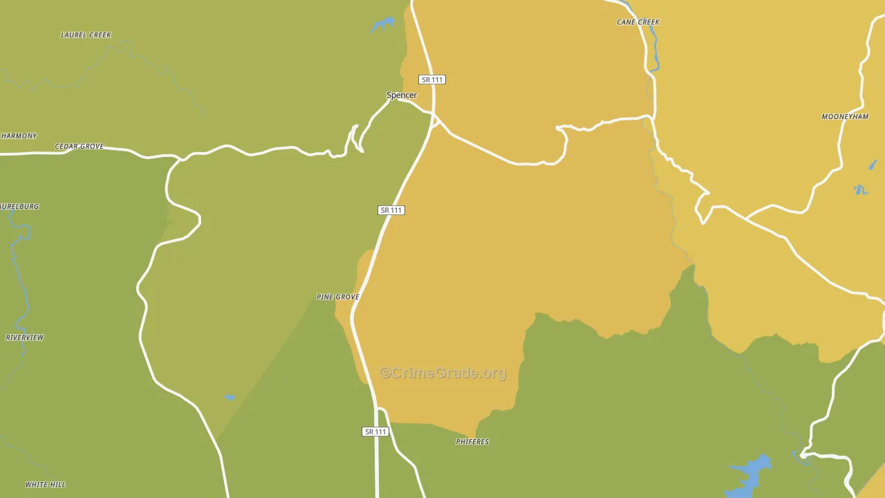 Van Buren County, TN Map of Drug-Related Crime Rates