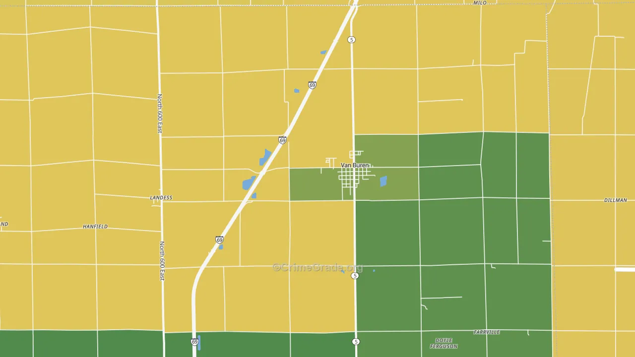 Van Buren, IN Map of Drug-Related Crime Rates