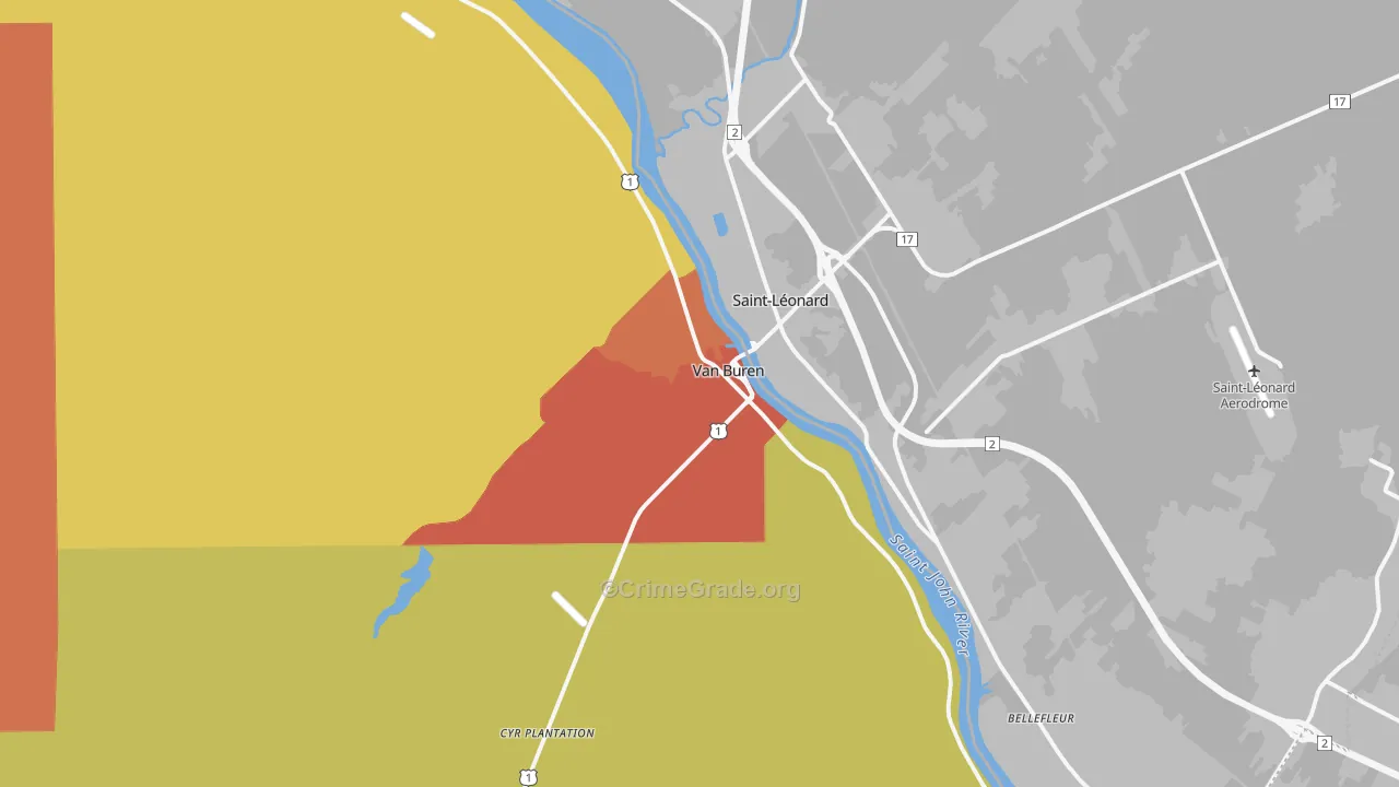 Van Buren, ME Map of Drug-Related Crime Rates