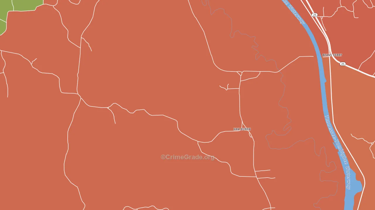 Van Buren, MS Map of Drug-Related Crime Rates