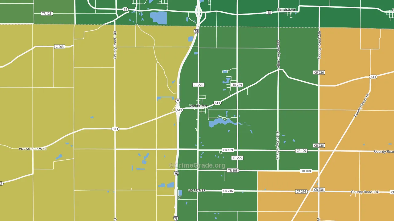 Van Buren, OH Map of Drug-Related Crime Rates