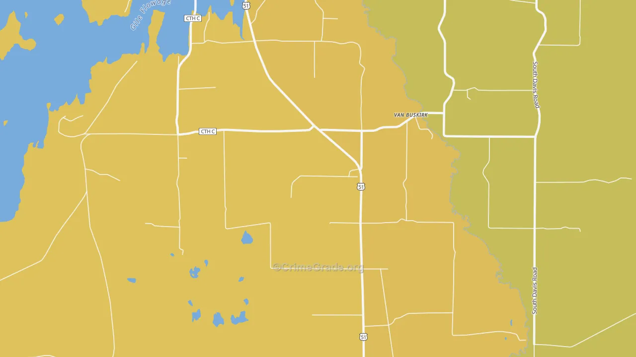 Van Buskirk, WI Map of Drug-Related Crime Rates
