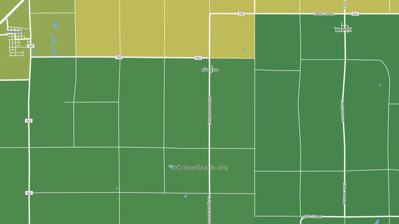 Van Cleve, IA Map of Drug-Related Crime Rates