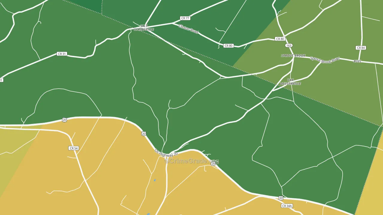 Van Deusenville, NY Map of Drug-Related Crime Rates