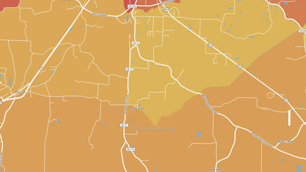Van Dyke, TN Map of Drug-Related Crime Rates
