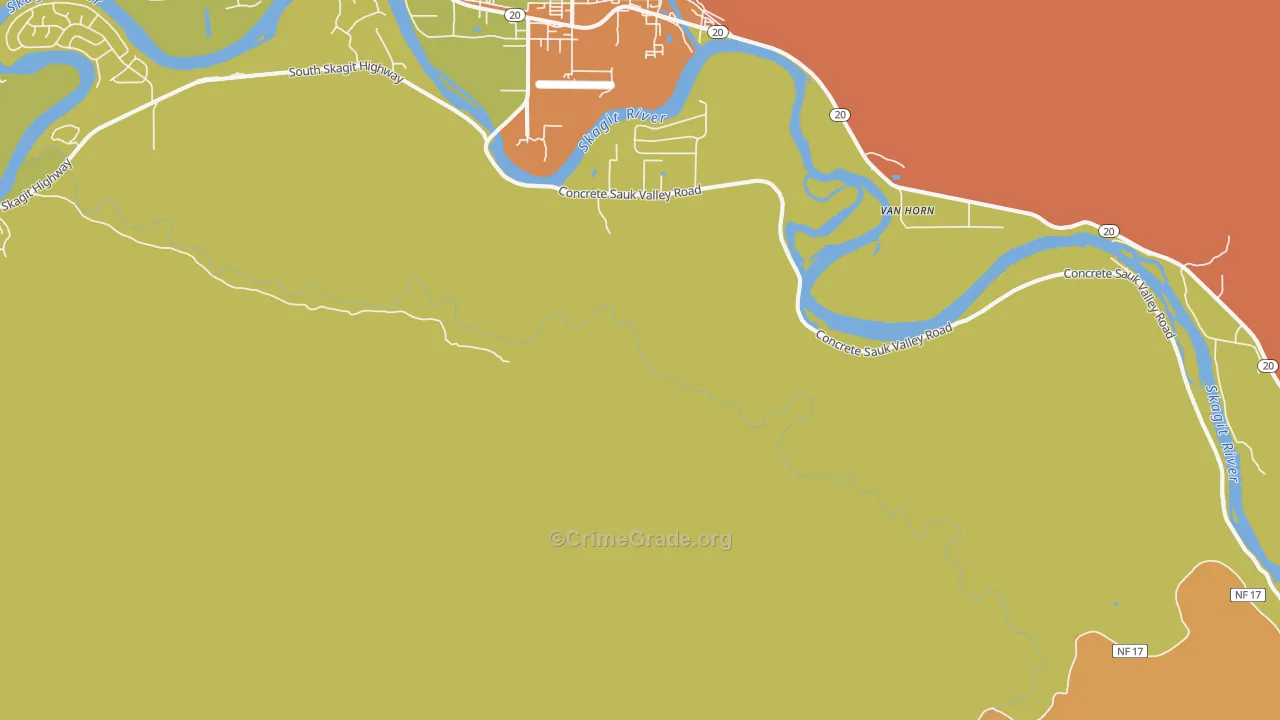 Van Horn, WA Map of Drug-Related Crime Rates