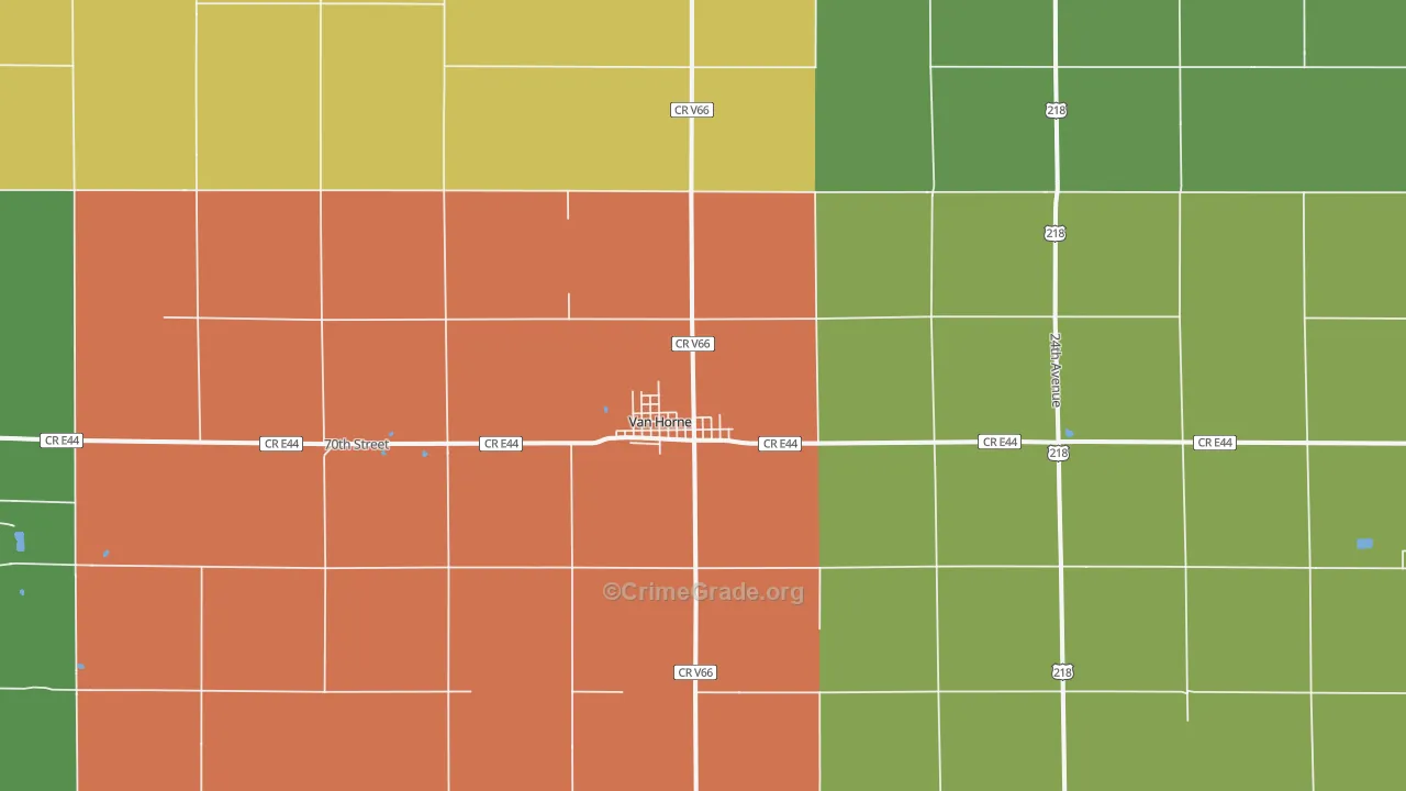 Van Horne, IA Map of Drug-Related Crime Rates