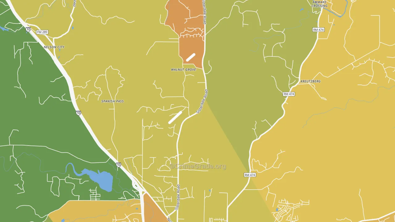 Van Raub, TX Map of Drug-Related Crime Rates