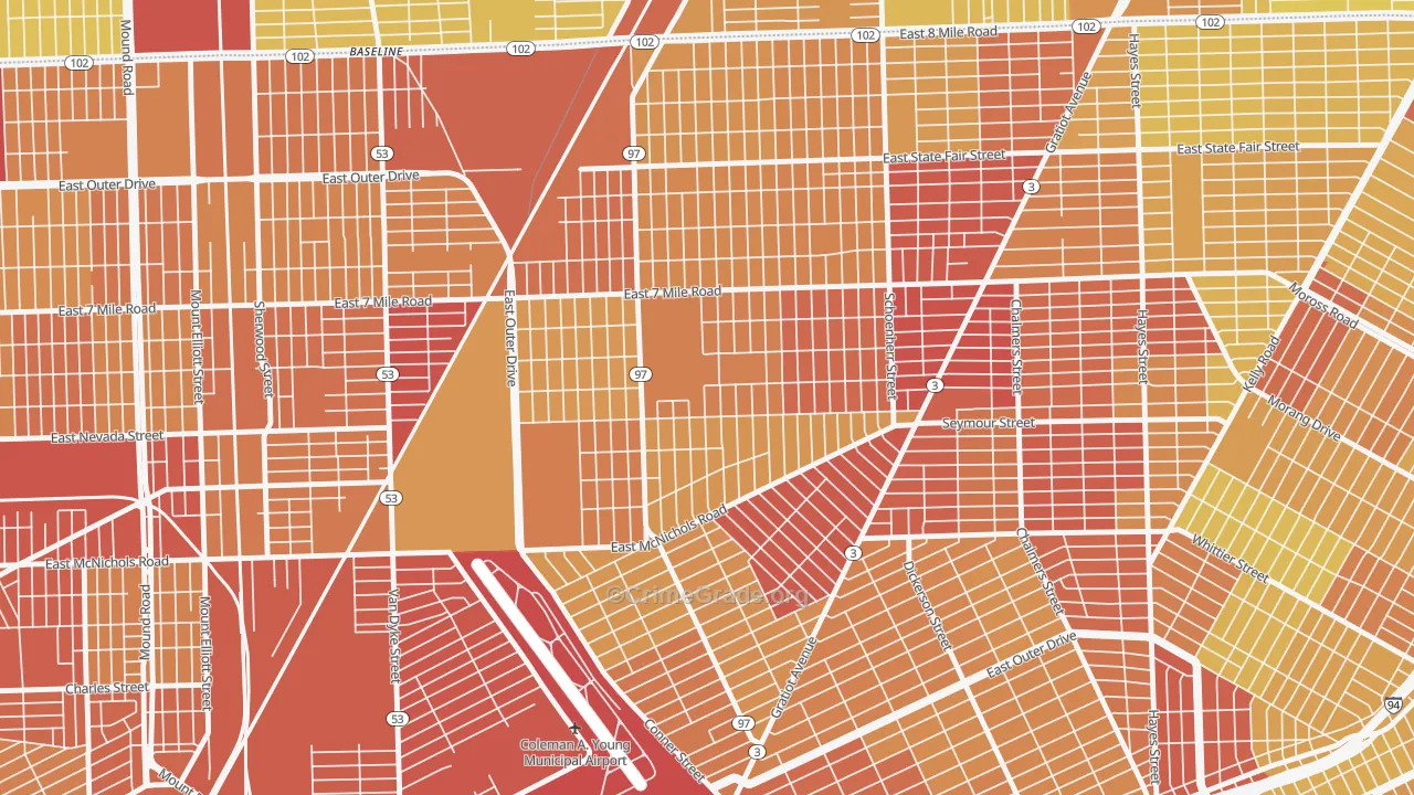 Van Steuban, Detroit, MI Map of Drug-Related Crime Rates