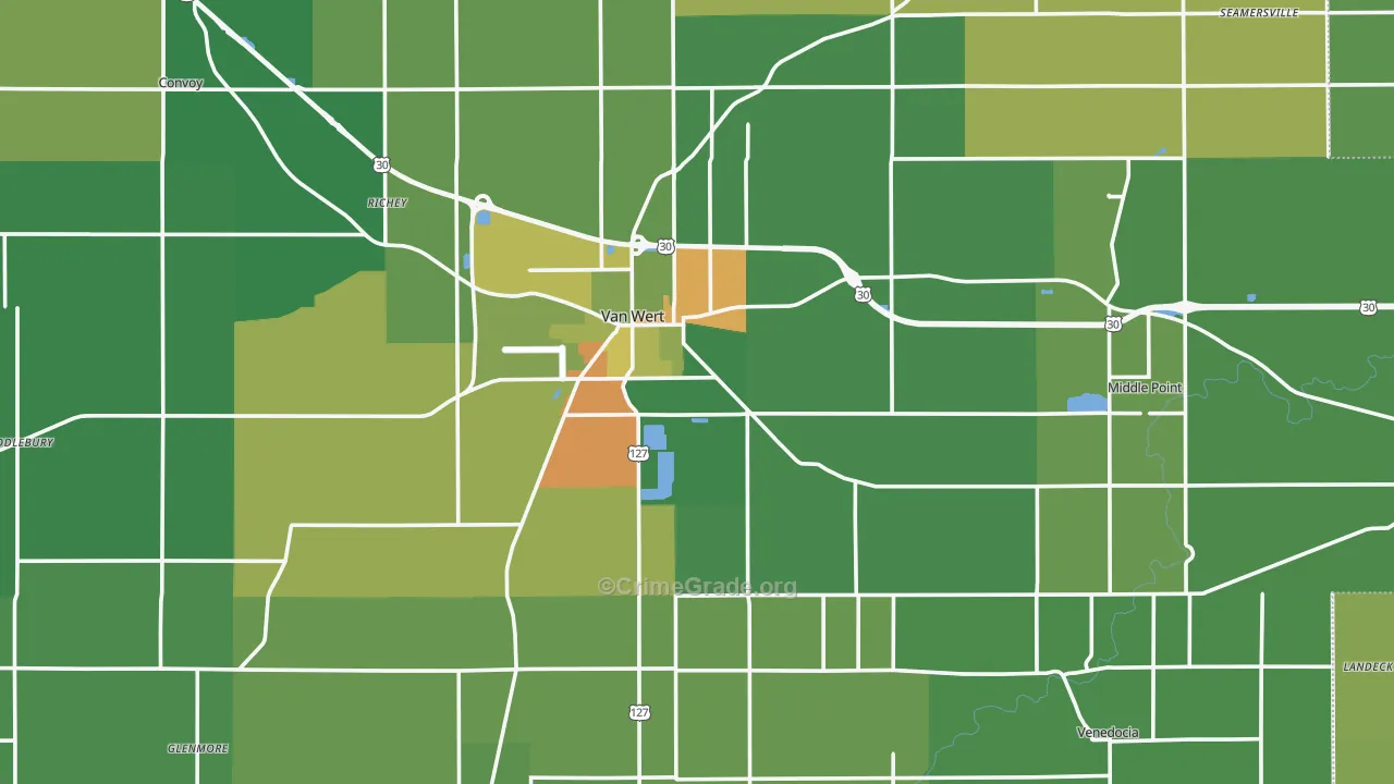 Van Wert County, OH Map of Drug-Related Crime Rates