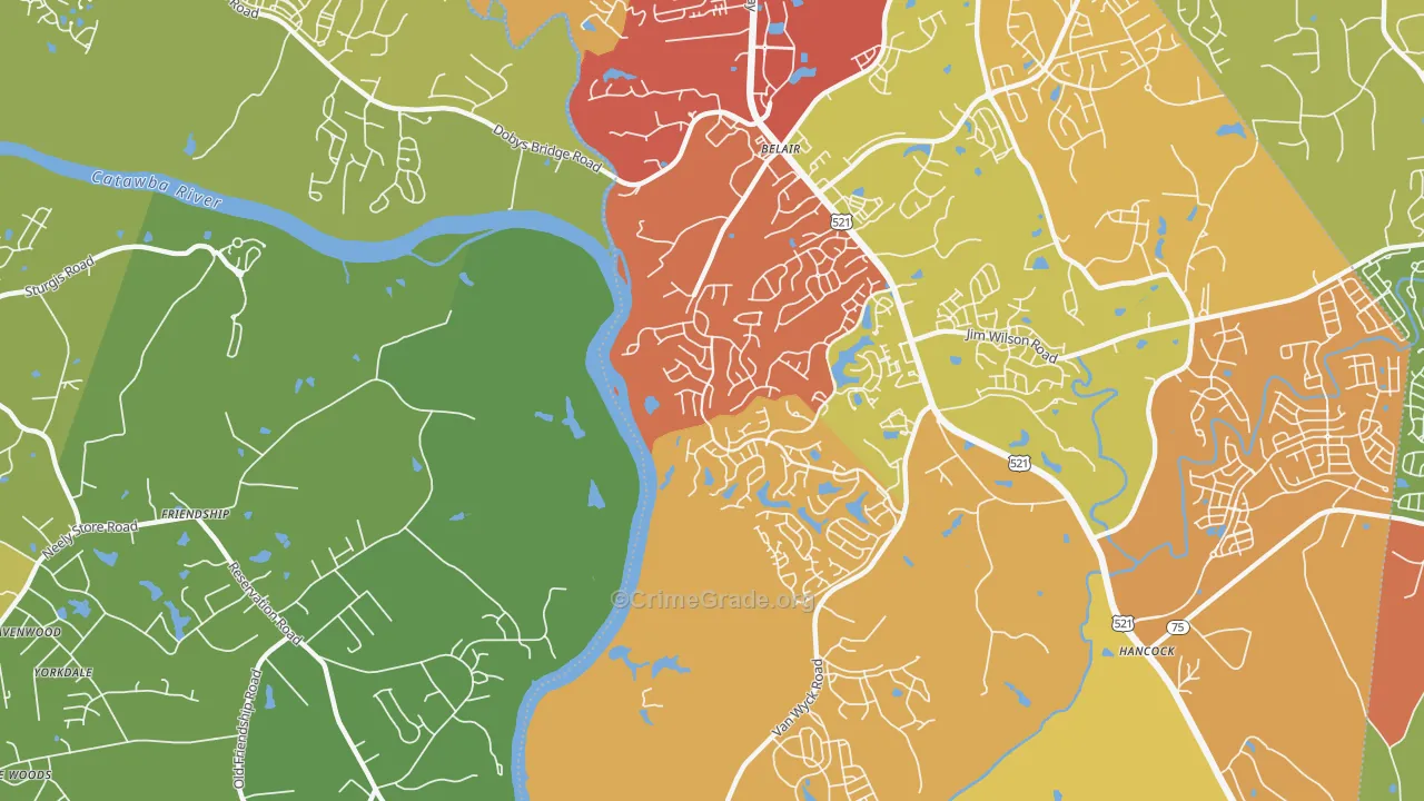 Van Wyck, SC Map of Drug-Related Crime Rates