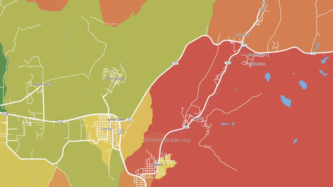 Vanadium, NM Map of Drug-Related Crime Rates