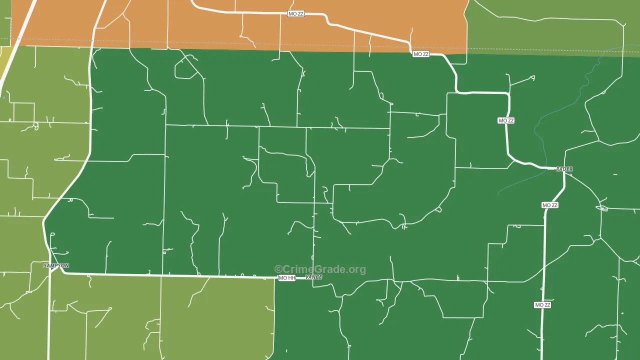 Vance, MO Map of Drug-Related Crime Rates