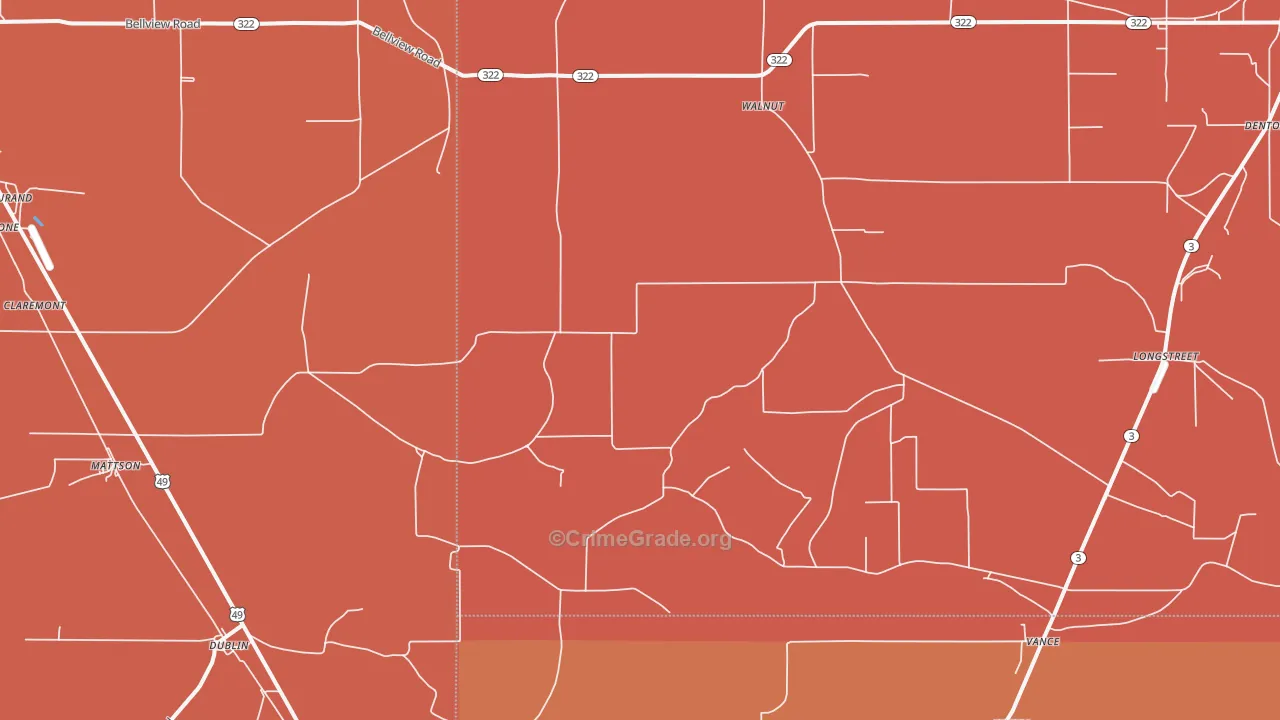 Vance, MS Map of Drug-Related Crime Rates