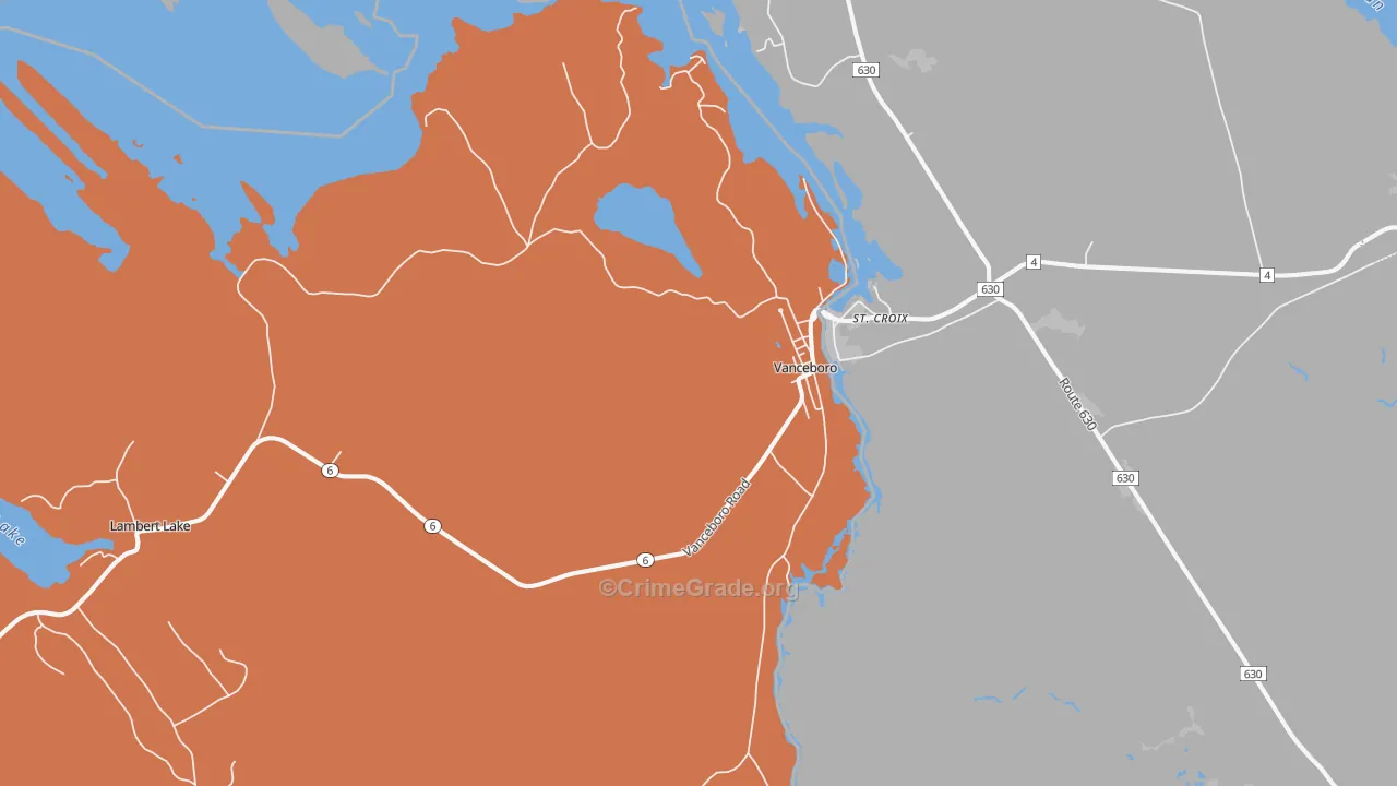 Vanceboro, ME Map of Drug-Related Crime Rates