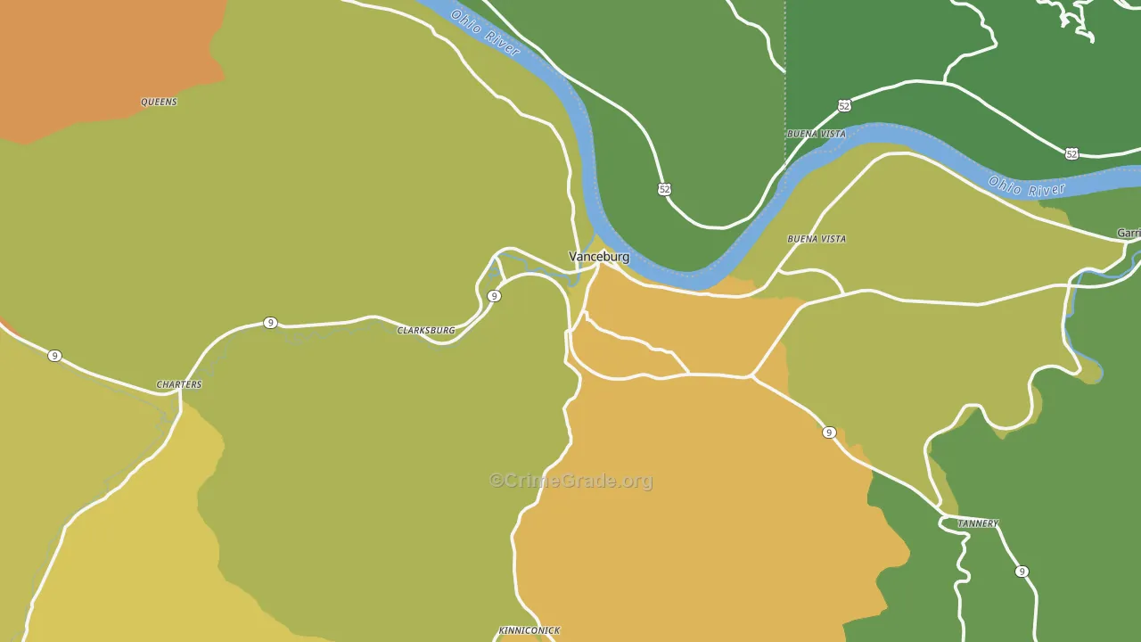 Vanceburg, KY Map of Drug-Related Crime Rates