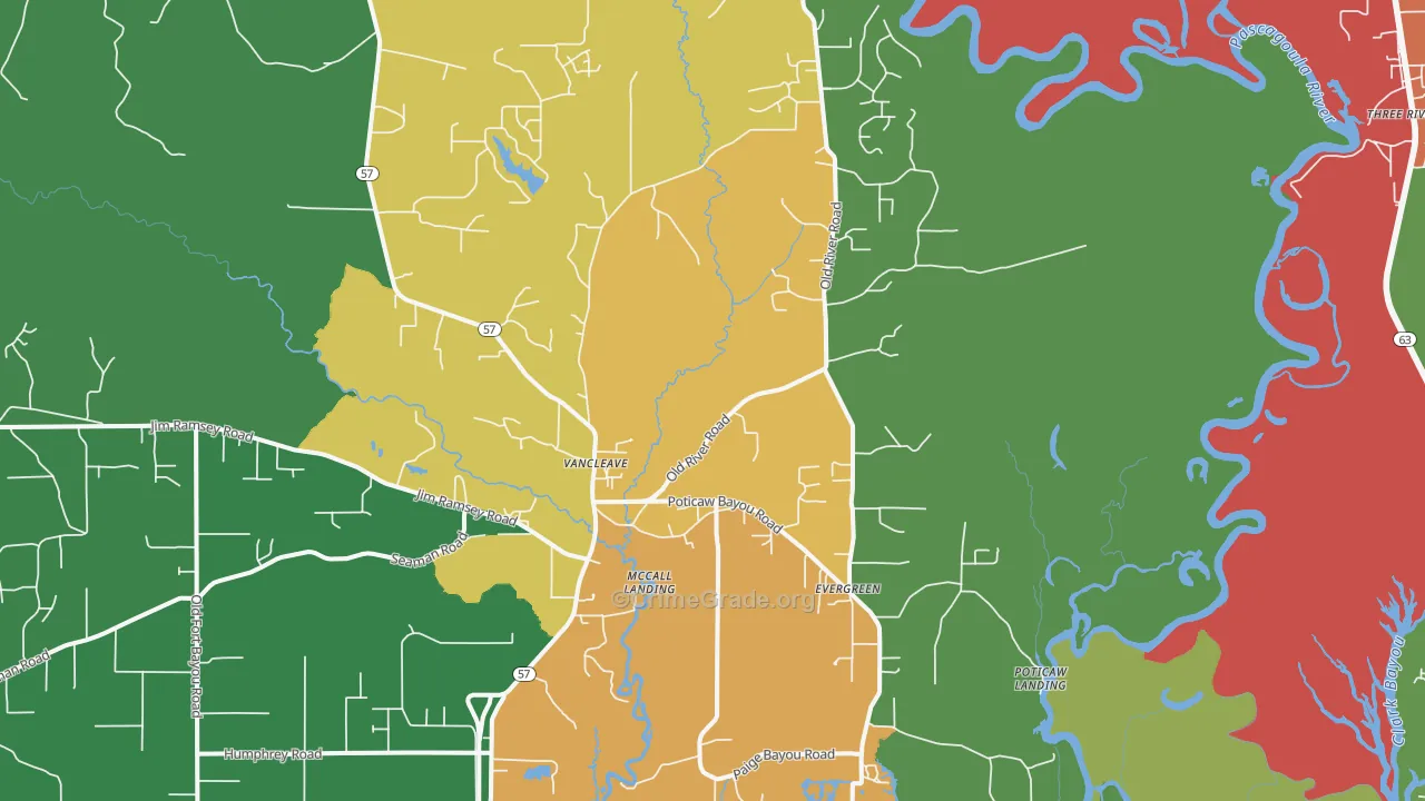 Vancleave, MS Map of Drug-Related Crime Rates