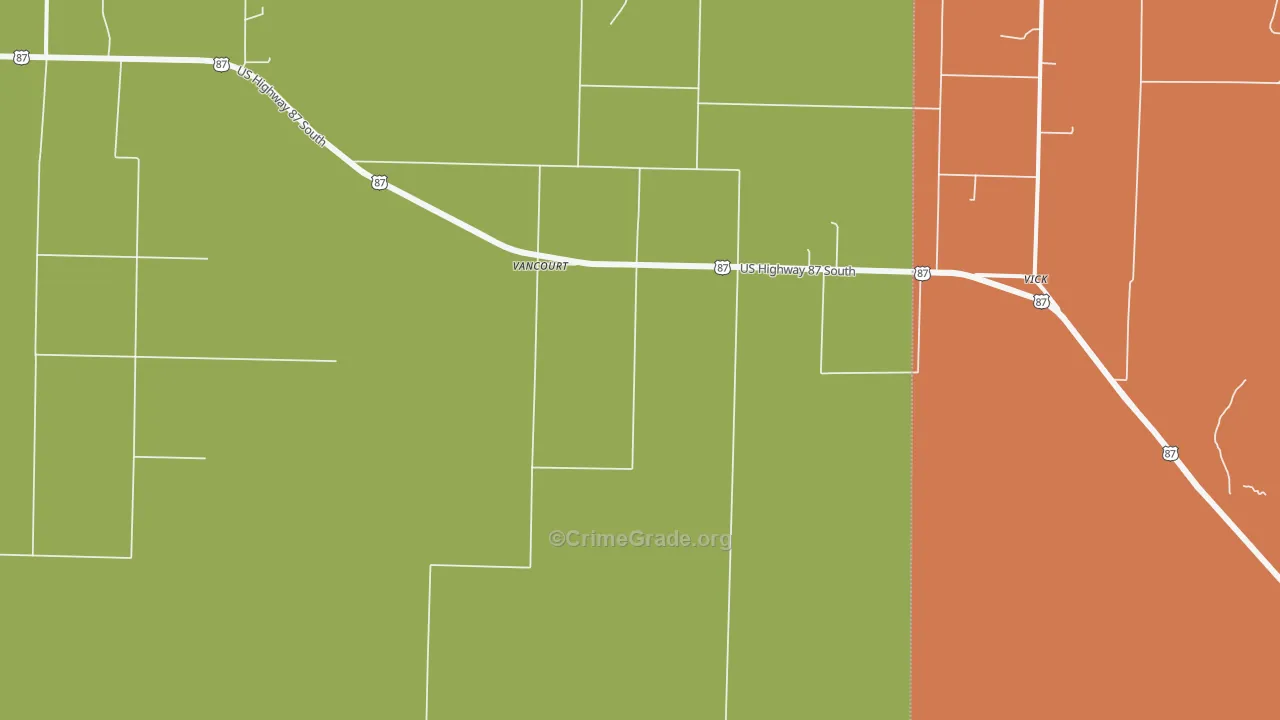 Vancourt, TX Map of Drug-Related Crime Rates