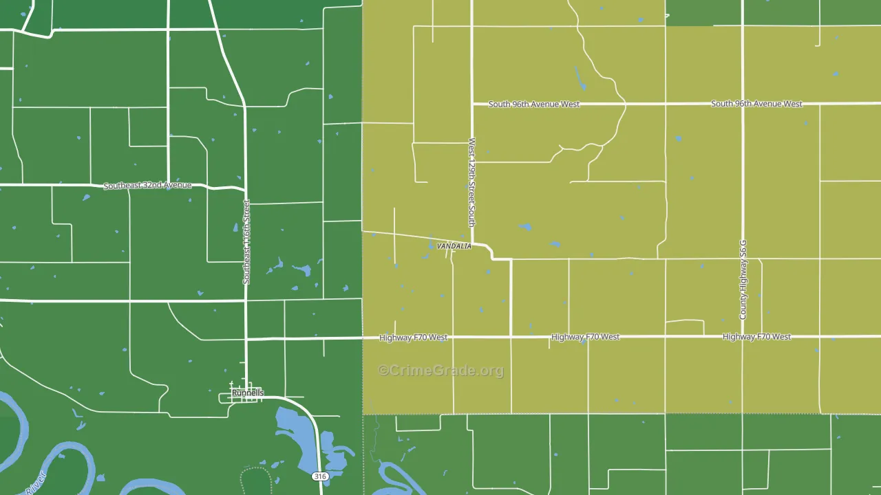 Vandalia, IA Map of Drug-Related Crime Rates