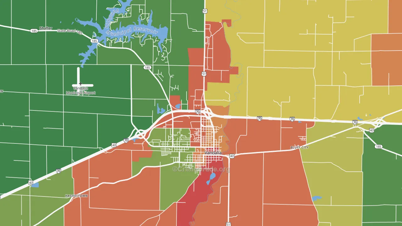 Vandalia, IL Map of Drug-Related Crime Rates