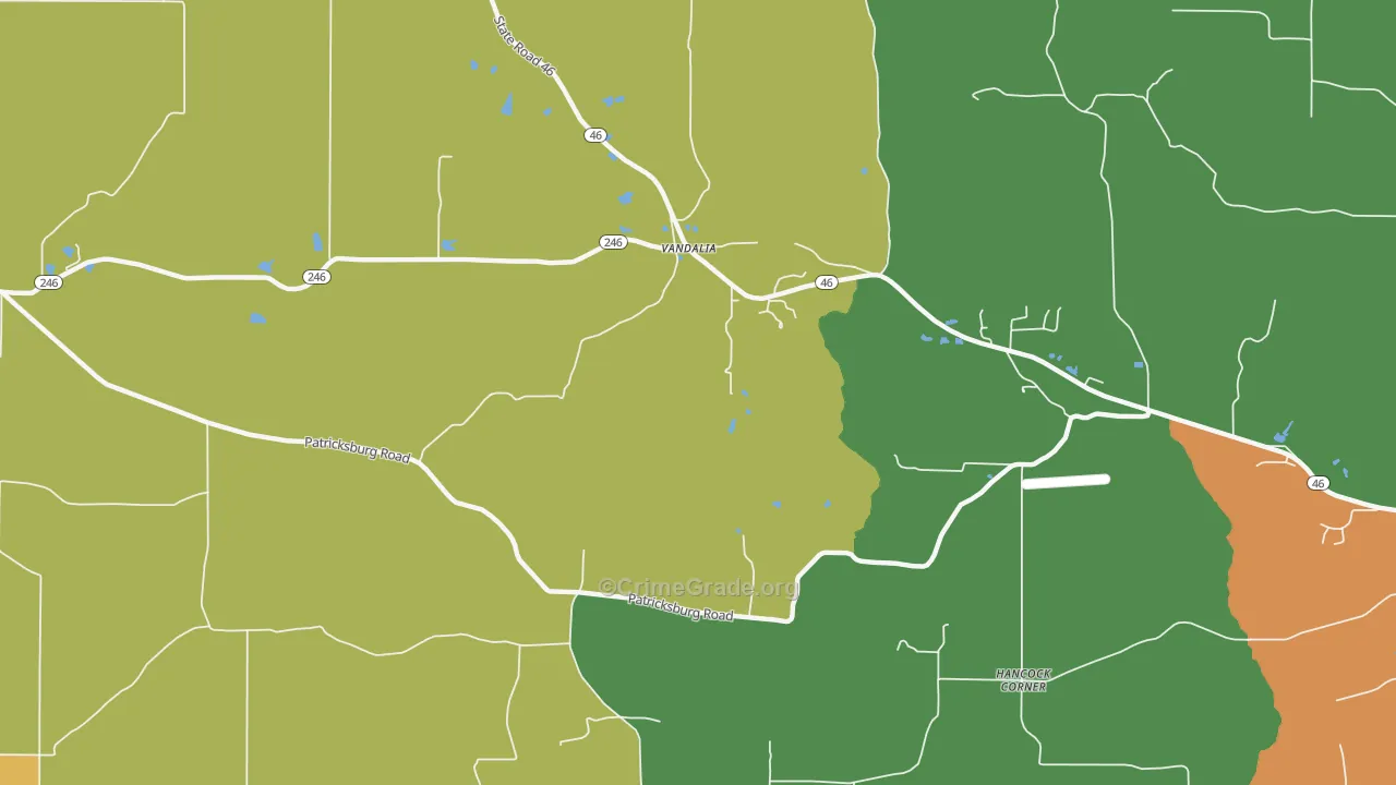 Vandalia, IN Map of Drug-Related Crime Rates