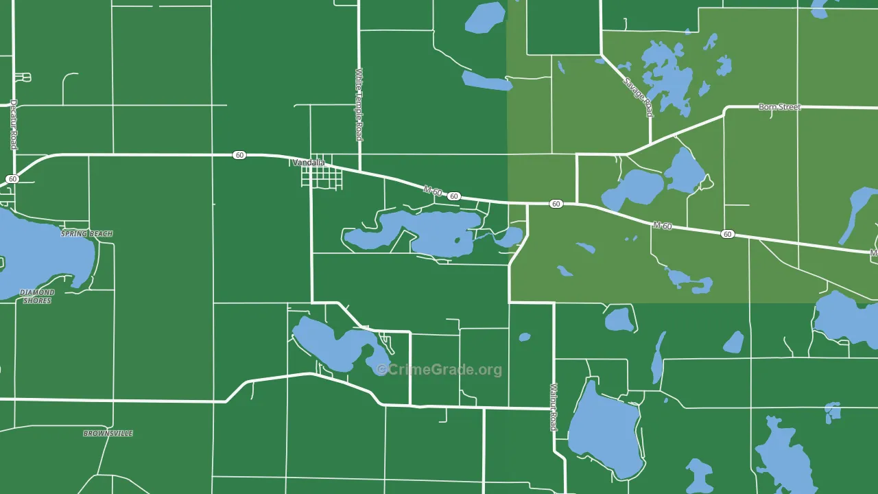 Vandalia, MI Map of Drug-Related Crime Rates