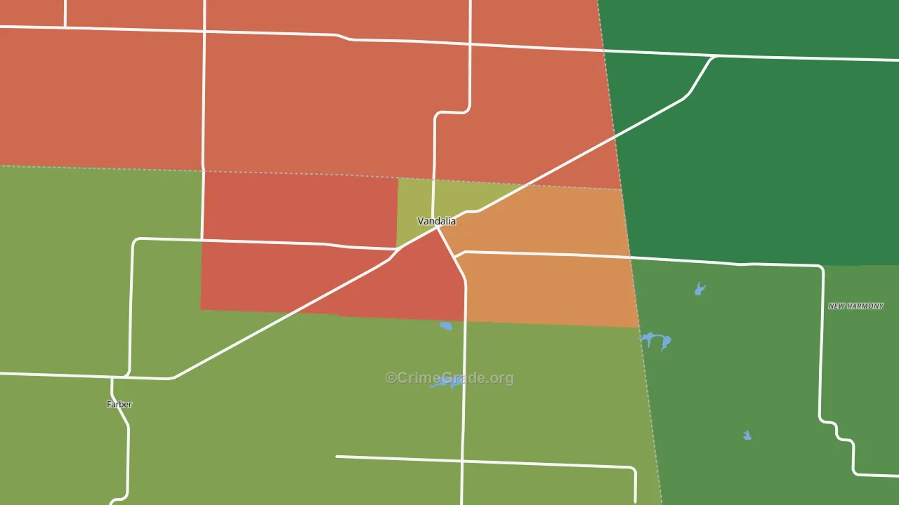 Vandalia, MO Map of Drug-Related Crime Rates