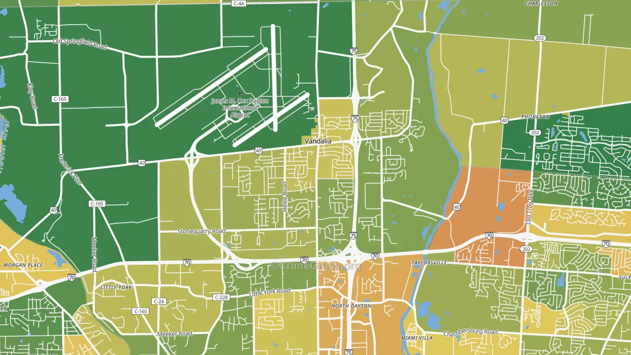 Vandalia, OH Map of Drug-Related Crime Rates