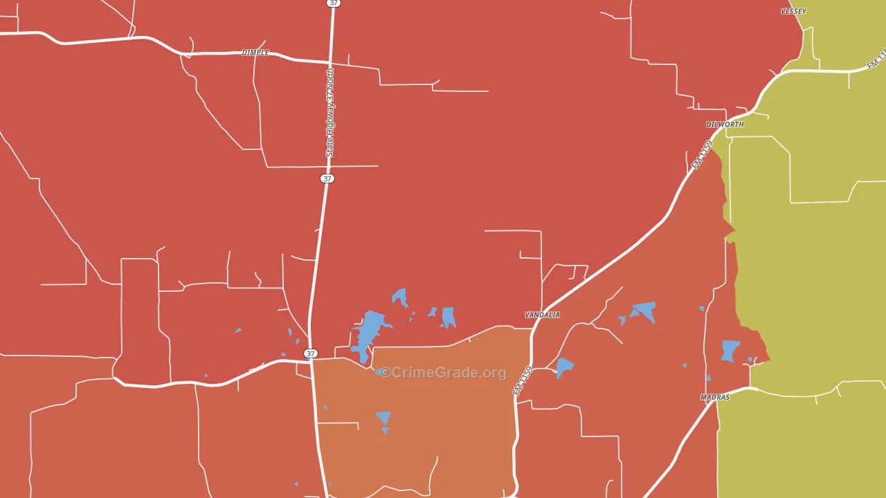 Vandalia, TX Map of Drug-Related Crime Rates