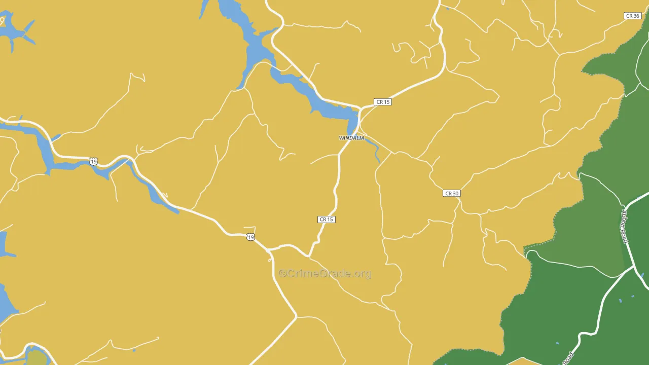 Vandalia, WV Map of Drug-Related Crime Rates