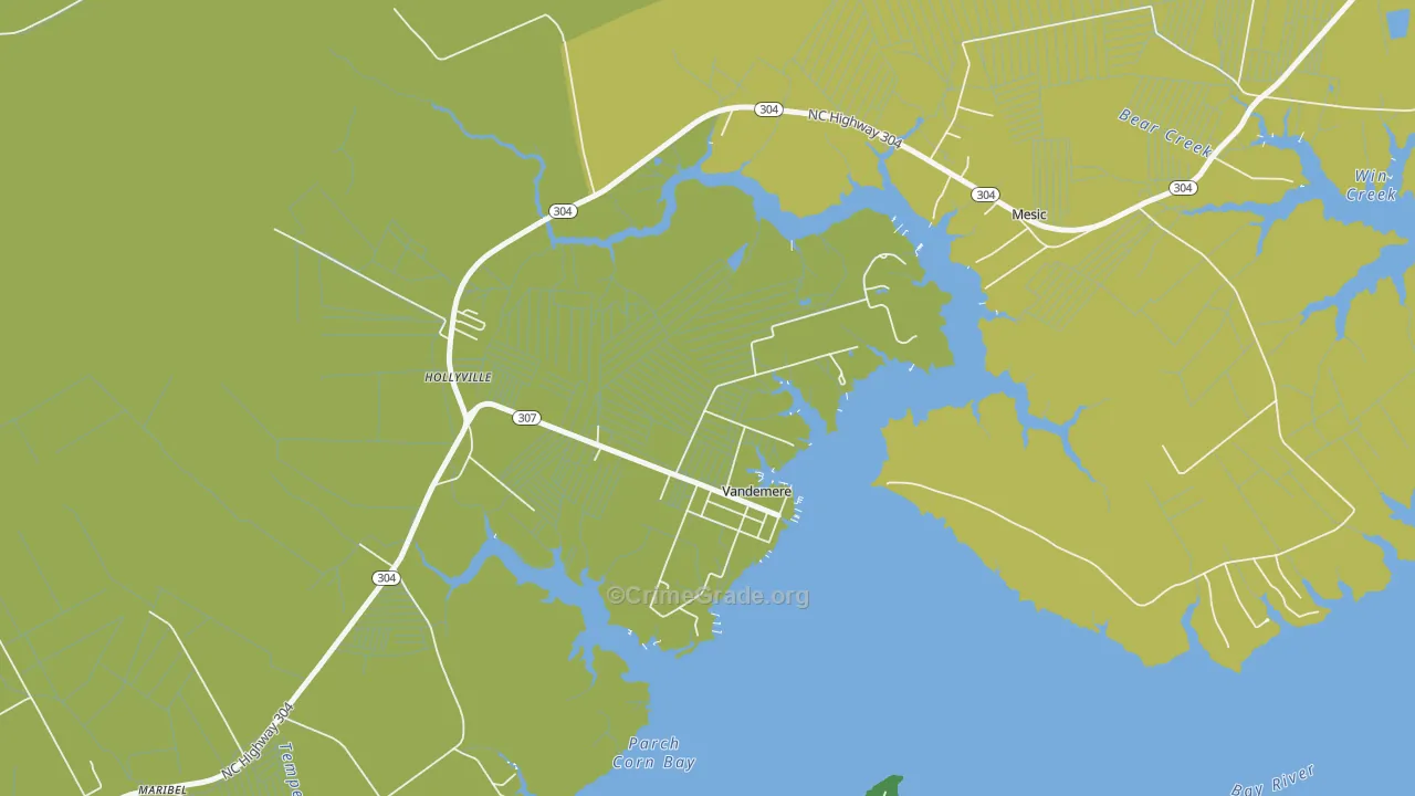 Vandemere, NC Map of Drug-Related Crime Rates