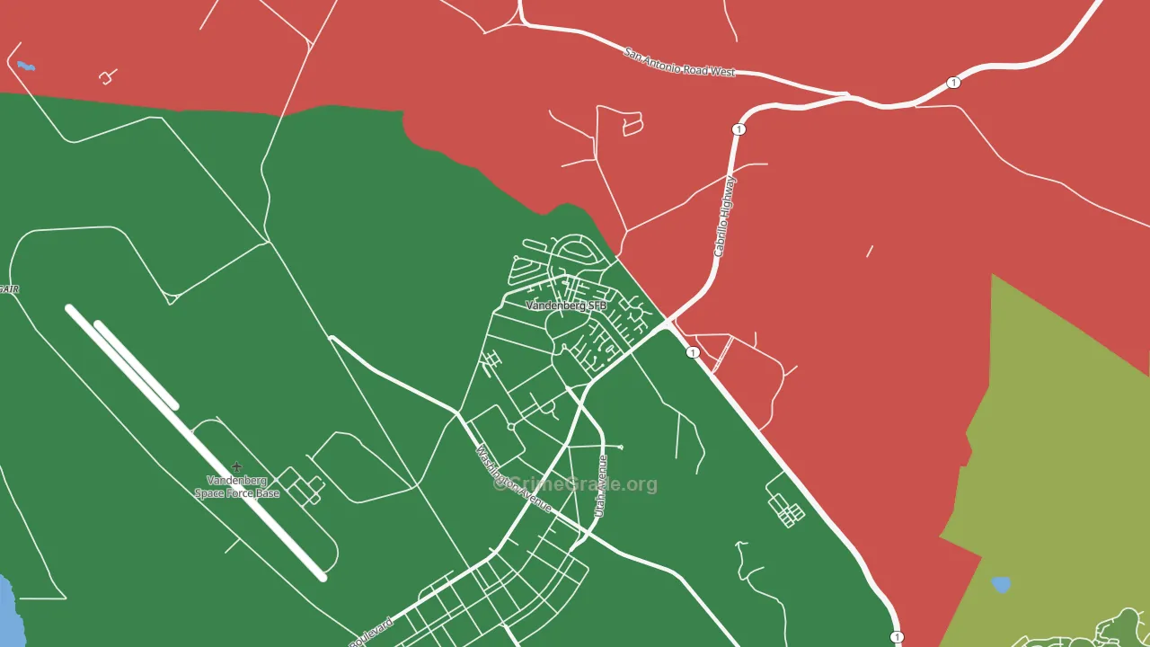 Vandenberg AFB, CA Map of Drug-Related Crime Rates