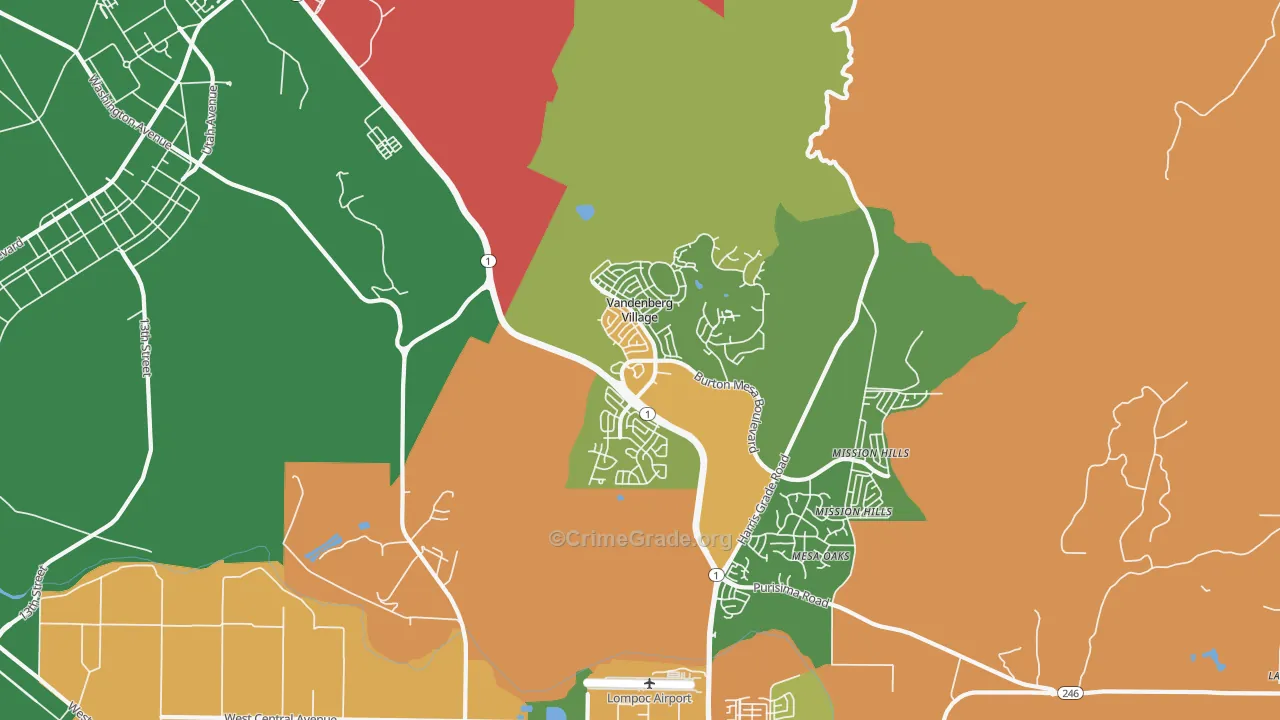 Vandenberg Village, CA Map of Drug-Related Crime Rates