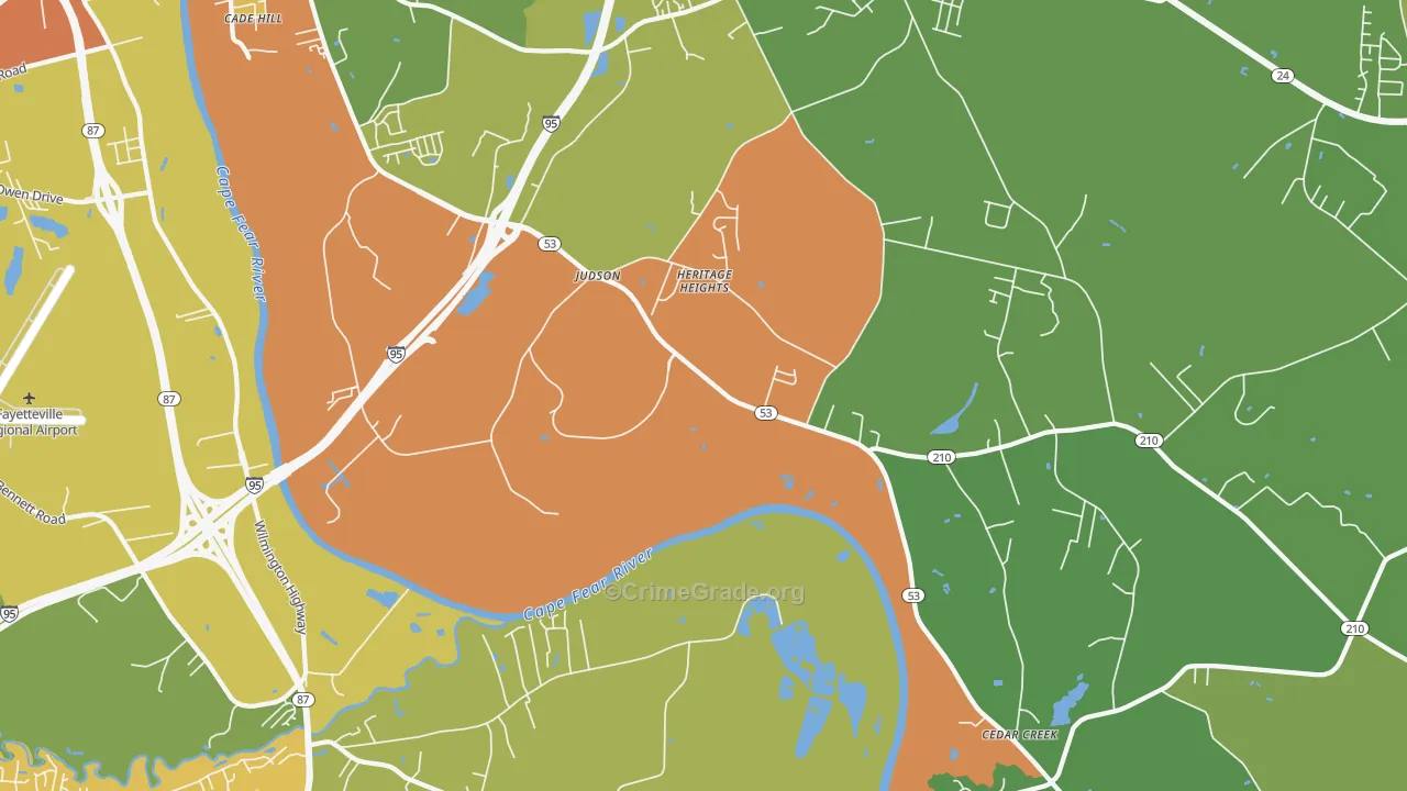 Vander, NC Map of Drug-Related Crime Rates