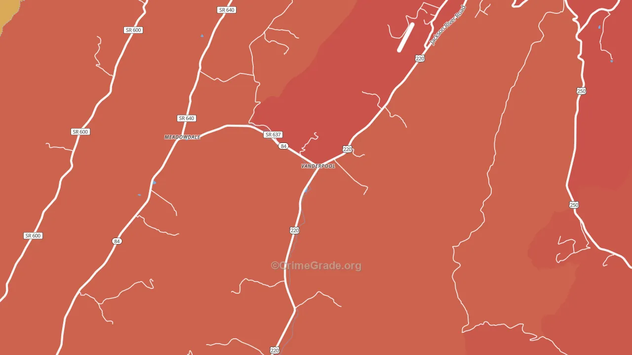 Vanderpool, VA Map of Drug-Related Crime Rates