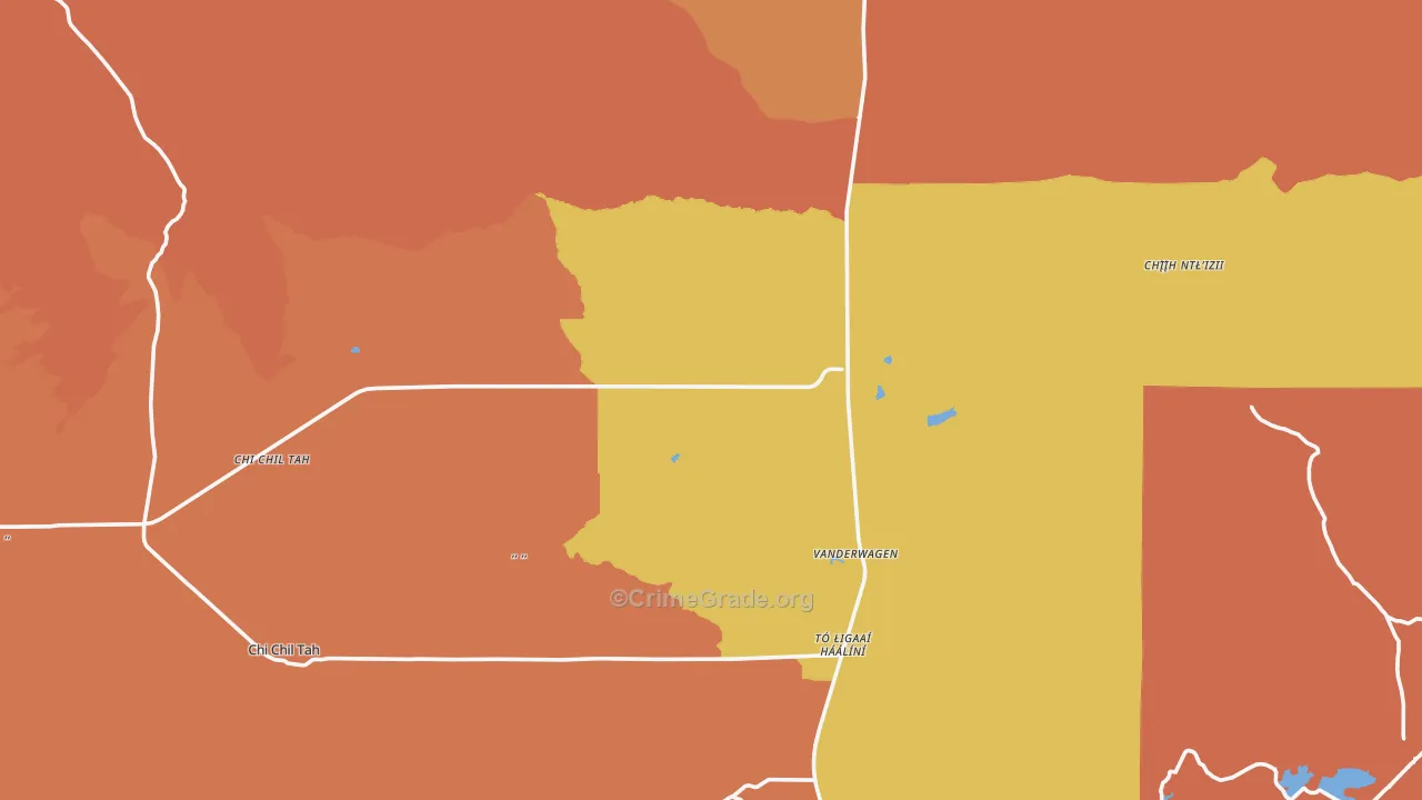 Vanderwagen, NM Map of Drug-Related Crime Rates