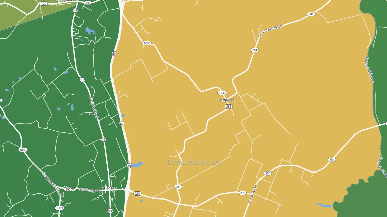 Vandetta, KY Map of Drug-Related Crime Rates