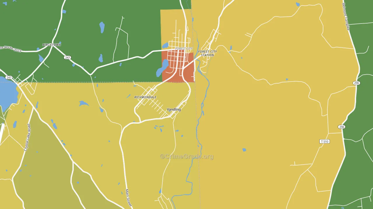 Vandling, PA Map of Drug-Related Crime Rates