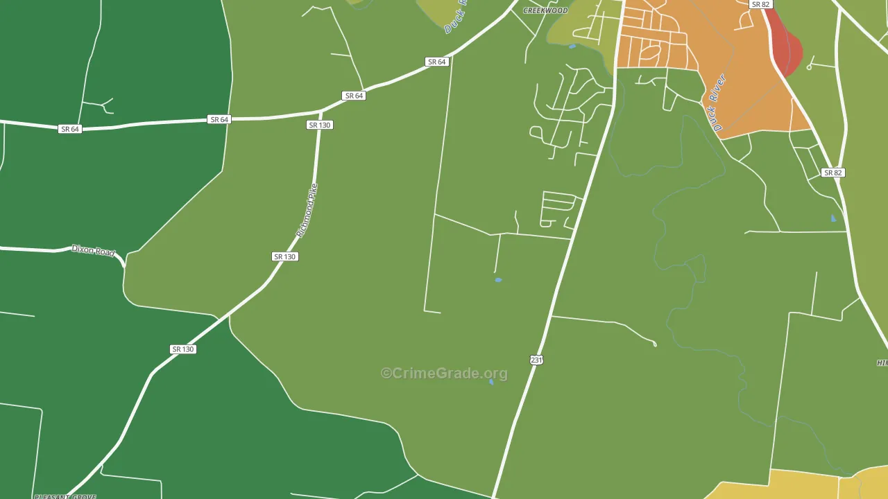 Vannatta, TN Map of Drug-Related Crime Rates