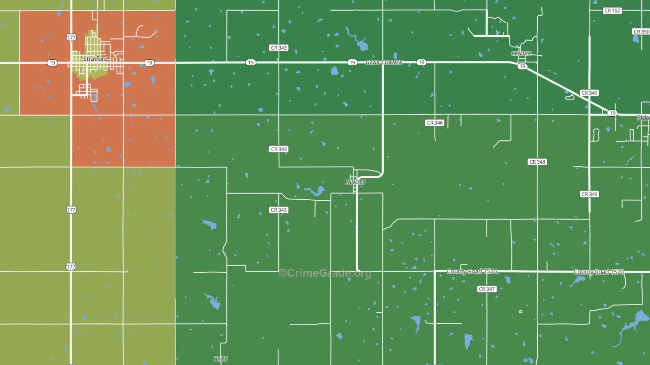 Vanoss, OK Map of Drug-Related Crime Rates