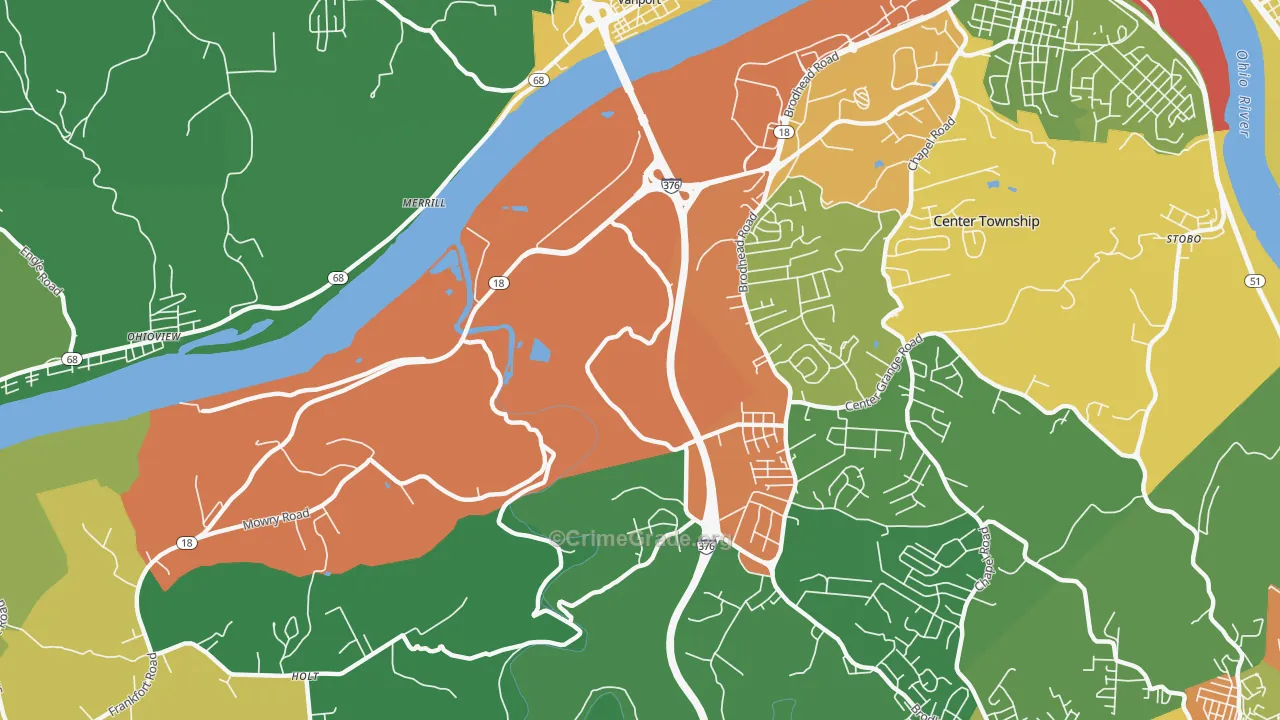Vanport, PA Map of Drug-Related Crime Rates