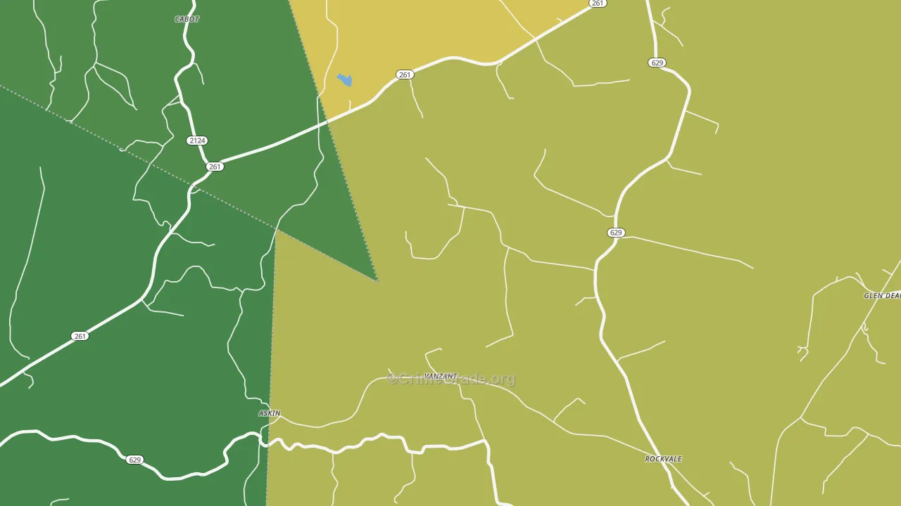 Vanzant, KY Map of Drug-Related Crime Rates
