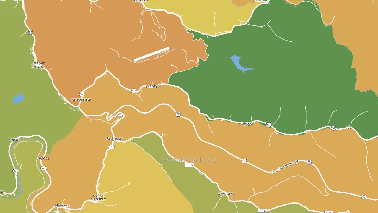 Varney, WV Map of Drug-Related Crime Rates