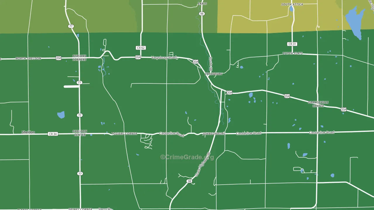 Varysburg, NY Map of Drug-Related Crime Rates