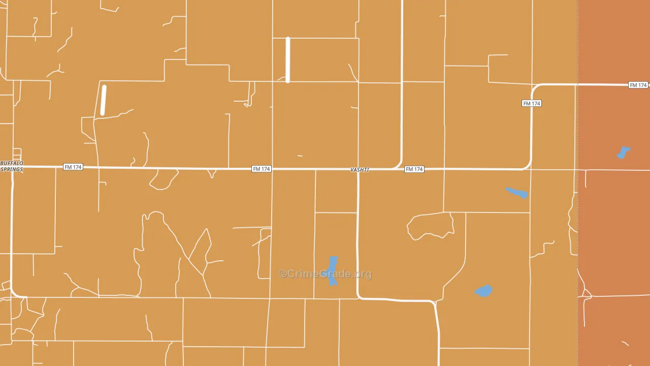 Vashti, TX Map of Drug-Related Crime Rates