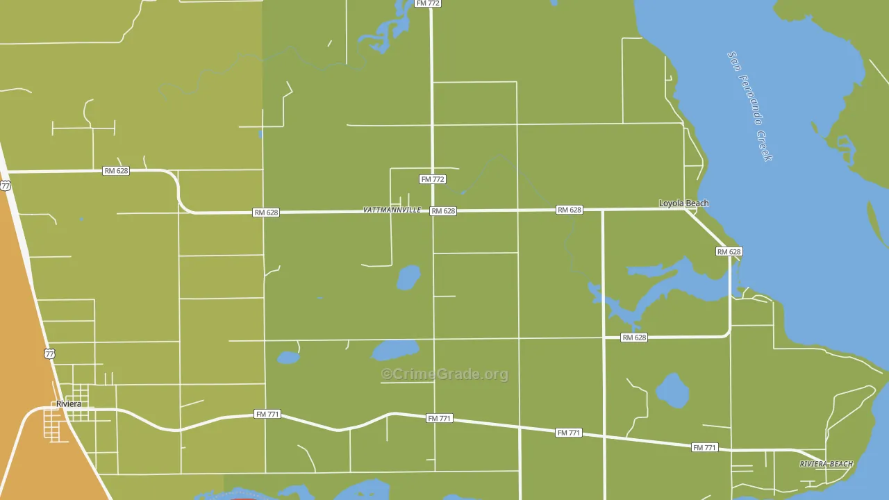 Vattmannville, TX Map of Drug-Related Crime Rates