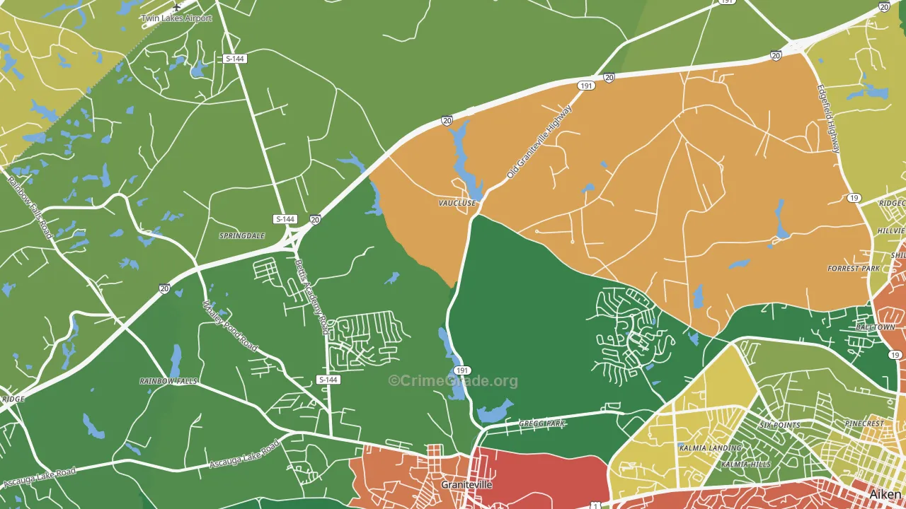 Vaucluse, SC Map of Drug-Related Crime Rates