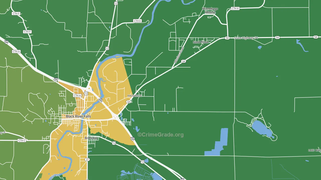 Vaudreuil, WI Map of Drug-Related Crime Rates